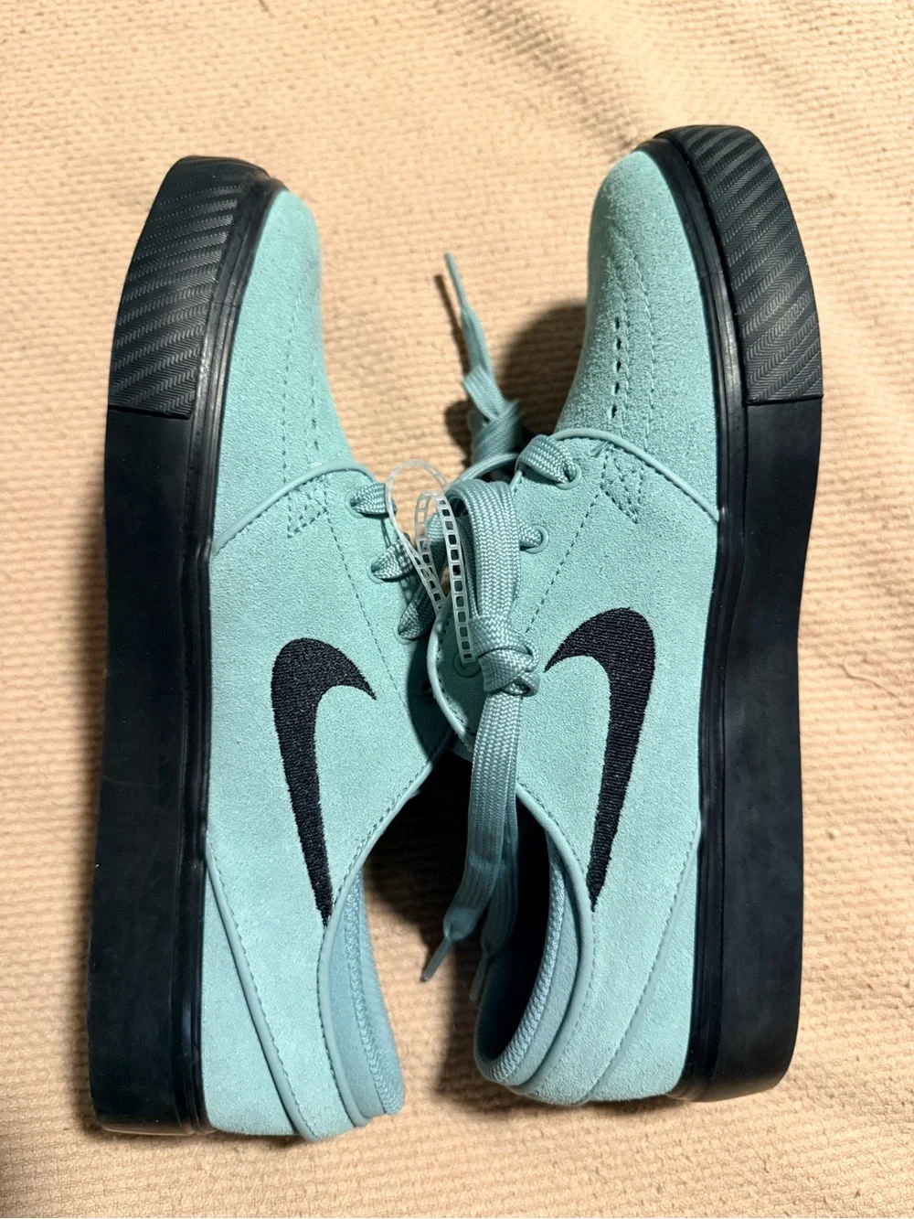 NWT Nike x SB Stefan Janowski Suede Skater Sneakers - Size 6Y Mint Green & Black